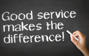 Good Service makes the difference Chalk Illustration